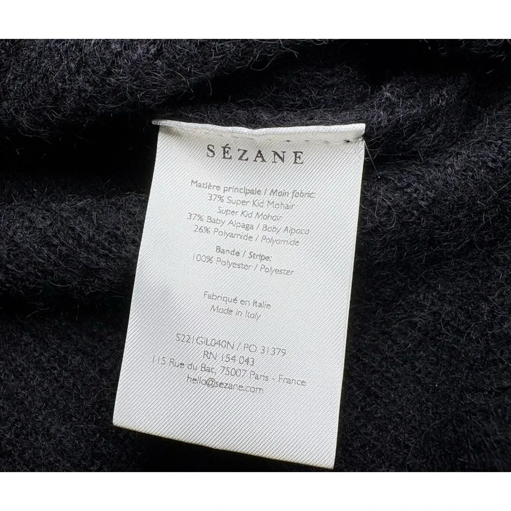 Sezane Black Gaspard Cardigan Sweater - Picture 7 of 10